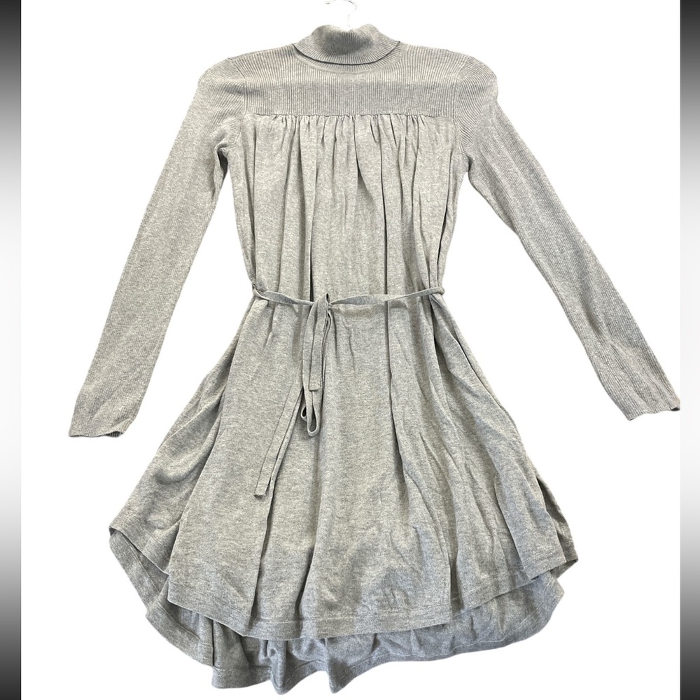 VINTAGE Stretchy and Soft Grey Cashmere Belted Sweater Dress Victorias Secret SP